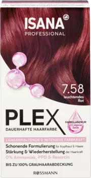 Краска для волос ISANA PROFESSIONAL Plex dauerhafte Haarfarbe 7.58 Leuchtendes Rot