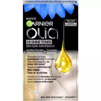 Краска для волос olia hi shine toner para cabello decolorado o aclarado Garnier, цвет rubio platino