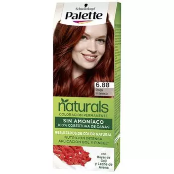 Краска для волос Palette Naturals Coloracin Permanente Sin Amoniaco Palette, 6.88 Rojo Intenso