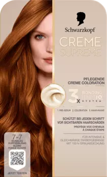 Краска для волос Schwarzkopf CREME SUPREME Haarfarbe 7-7 Dunkles Kupferblond, 1 St