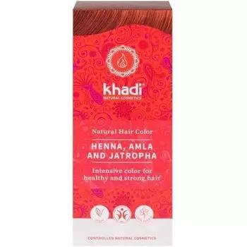 Краска для волос Tinte De Pelo Henna Amla Y Jatropha Khadi, 100 гр