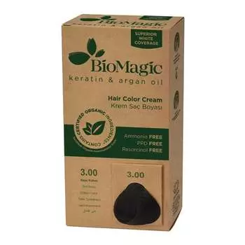 КРАСКА ДЛЯ ВОЛОС ТЕМНО-КОРИЧНЕВАЯ (3.00) 250 г - BIOMAGIC, Biomeda