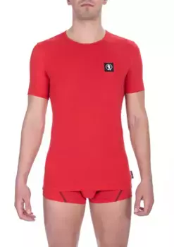 Красная хлопковая мужская футболка Bikkembergs