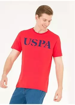 Красная мужская футболка с круглым вырезом GEARTIY023 U.S. Polo Assn., красный