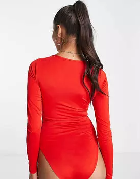 Красное боди с вырезами Miss Selfridge