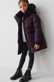 Красное пальто для девочки с буфами Clarks, красный