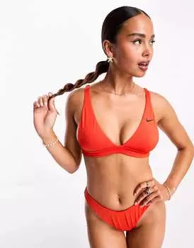 Красный бикини-топ без косточек Nike Essentials