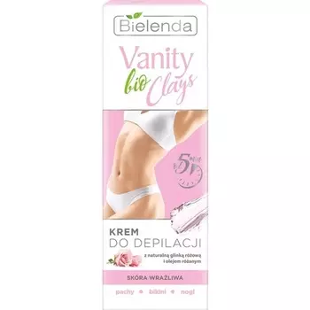 Крем для депиляции Vanity Bio Clays с розовой глиной 100мл, Bielenda