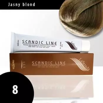 Крем-краска для волос 8 светлый блондин Scandic Line LaStrada 100мл