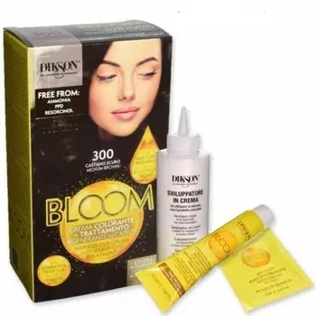 Крем-краска для волос Bloom 2In1 N. 300 Темно-коричневый, Dikson