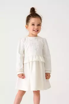 Кремовое трикотажное платье из понте с бантом Baker by Ted Baker, бежевый