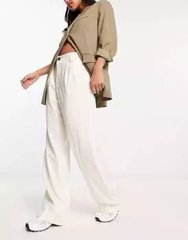 Кремовые брюки для папы Bershka