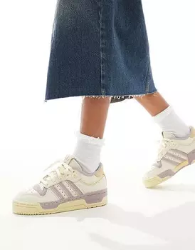 Кремовые и сиреневые низкие кроссовки adidas Originals Rivalry 86