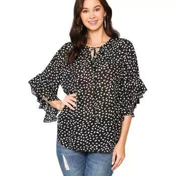 Креповый топ с леопардовым принтом FASHNZFAB