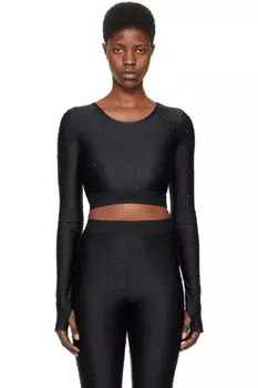 Кристал лонгслив Versace Jeans Couture, черный