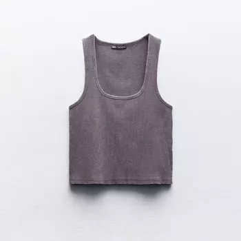 Кроп-топ Zara Faded-effect, лиловый
