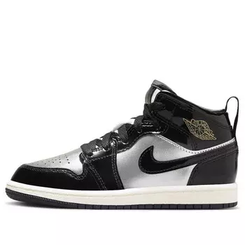 Кроссовки 1 mid se 'black metallic silver gold' Air Jordan, черный