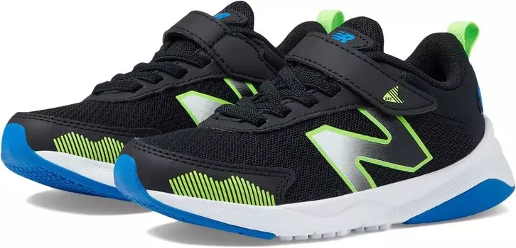 Кроссовки 545 Bungee Lace with Hook-and-Loop Top Strap New Balance, цвет Black/Pixel Green