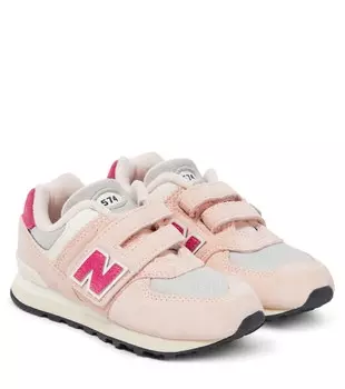 Кроссовки 574 на липучке New Balance Kids, розовый