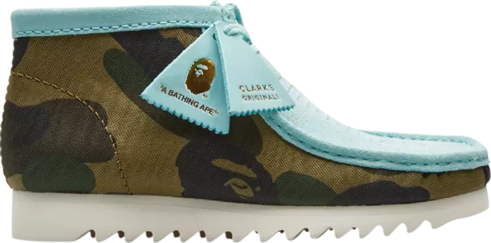 Кроссовки A Bathing Ape x Wallabee Light Blue Camo, синий