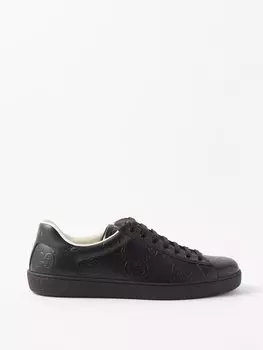 Кроссовки ace из перфорированной кожи Gucci, черный