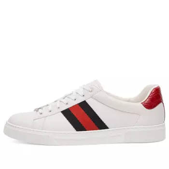 Кроссовки ace leather 'red' Gucci, белый
