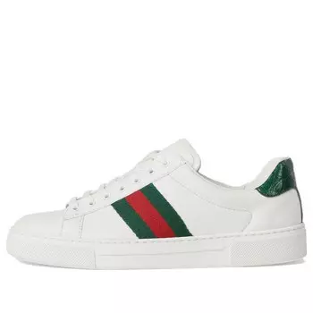 Кроссовки ace leather sneakers 'white green red' Gucci, белый