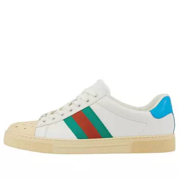 Кроссовки ace leather 'white' Gucci, белый