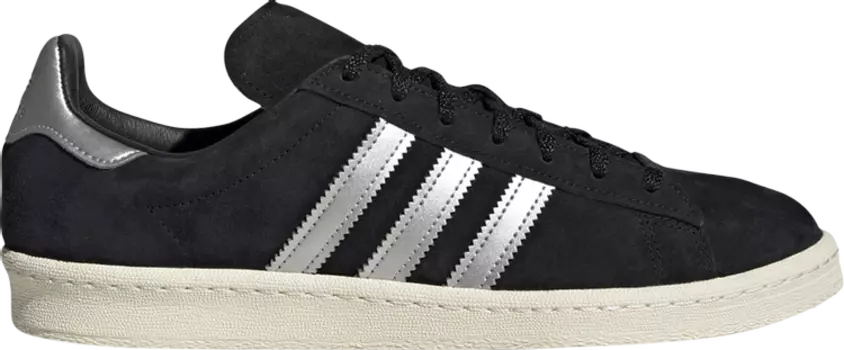 Кроссовки Adidas Campus 'Black Metallic Silver', черный