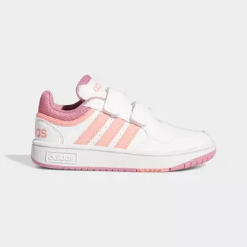 Кроссовки adidas Hoops Lifestyle Basketball Hook-and-Loop, белый/розовый