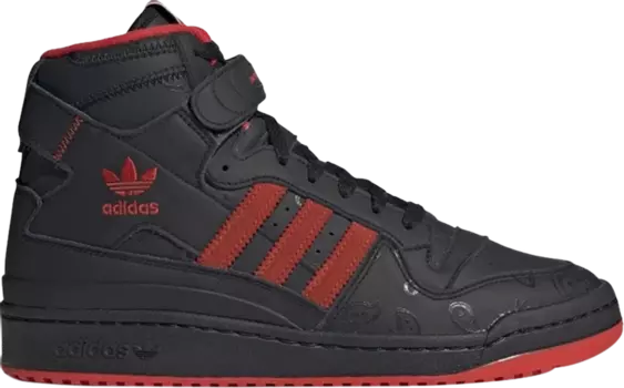 Кроссовки Adidas KSI x Forum High 'Black Red Paisley', черный