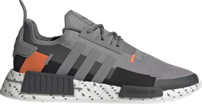 Кроссовки Adidas NMD_R1 'Grey Solar Orange', серый
