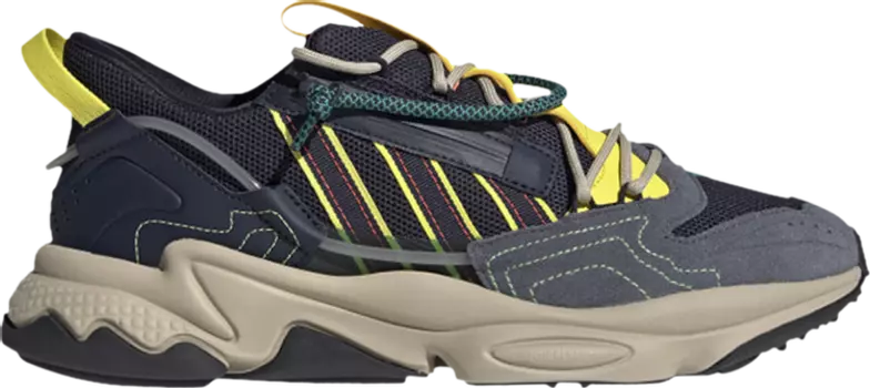 Кроссовки Adidas Ozweego Zip 'Legend Ink Yellow', синий