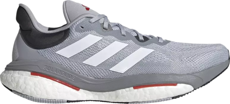 Кроссовки Adidas SolarGlide 6 'Halo Silver Scarlet', серый