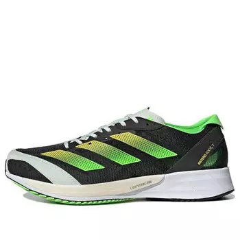Кроссовки adizero adios 7 'black solar green' Adidas, черный