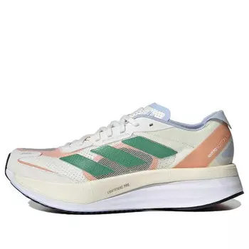 Кроссовки adizero boston 11 running shoes 'white tint / court green' Adidas, белый