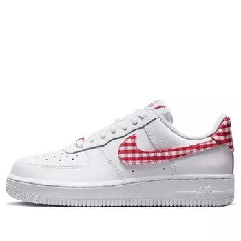 Кроссовки air force 1 low '07 essential 'mystic red gingham' Nike, белый