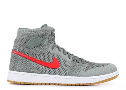 Кроссовки AIR JORDAN 1 HIGH FLYKNIT 'CLAY GREEN', зеленый