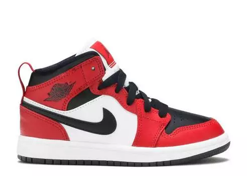 Кроссовки AIR JORDAN 1 MID PS 'CHICAGO BLACK TOE', черный