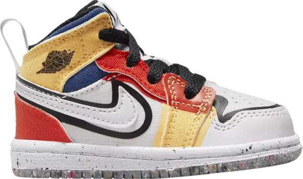 Кроссовки Air Jordan 1 Mid SE TD Multi-Color Canvas, белый