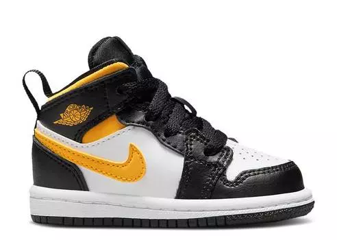 Кроссовки AIR JORDAN 1 MID TD 'BLACK UNIVERSITY GOLD', белый