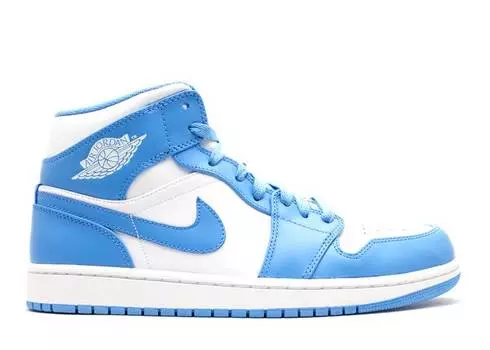 Кроссовки AIR JORDAN 1 MID 'UNC', белый