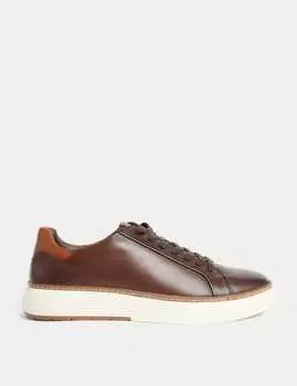 Кроссовки Airflex Leather Lace Up Marks & Spencer, темно-коричневый