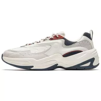 Кроссовки ANTA Through Chunky Sneakers Men Low-top Ivory White/one-degree Gray/rock Ash, серый