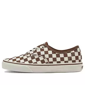 Кроссовки authentic checkerboard 'white brown' Vans, белый