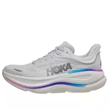 Кроссовки bondi 9 'cosmic grey white mesh' Hoka One One, серый