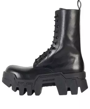 Кроссовки bulldozer lace up boot 'black vegetal calfskin' Balenciaga, черный