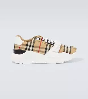 Кроссовки burberry в клетку Burberry, бежевый