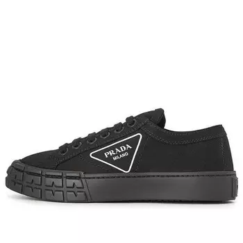 Кроссовки cassetta wheel sneakers 'black' Prada, черный