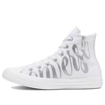 Кроссовки chuck taylor all star high 'metallic script logo - white' Converse, белый